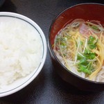 美松館 - 夕食：ご飯とそうめん