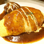 キッチン はんおむ - はんおむ！（ハンバーグつきオムライス）(>_<)