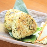 高菜とじゃこの焼きおにぎり