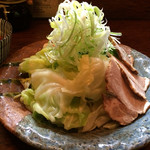 焔屋 - つけ麺  普通盛り  野菜盛りのアップ〜(*^◯^*)♪