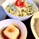 Karekakumeiwakayama - サラダと冷や奴