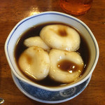 いちょうの木 - パイ氷に白玉を追加すると、この様な別添えで出てきます。黒蜜おいしい(*^^*)