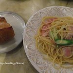 洋食&喫茶 ハッピー - 北海道産アスパラガスとベーコンのパスタ