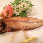 Nihon Ryouri Okamoto - この日の焼魚は、さばの塩焼きでしたが、見ての通りです(T . T)