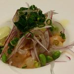 トラットリア クアルト - 【2015年8月】ランチコース前菜：ボタンエビのタルタル