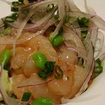 トラットリア クアルト - 【2015年8月】ランチコース前菜：ボタンエビのタルタル