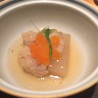 日月火 銀座店 - 翡翠茄子とおち鱧の炊合せ