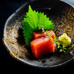Pickled tuna sashimi