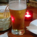 Rabefanashiodome - 生ビール（ちょっと飲みかけ）