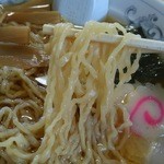 東部食堂 - 中華そば￥600の縮れ細麺（H27.9.9撮影）