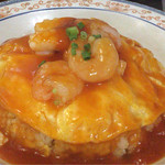 中華食堂一番館 - 【イカと海老チリのオム炒飯】アップ。中々バランスの良い味わいでした♪