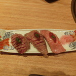 和牛 まつした - 握り寿司。しゃりコマで～(^^♪