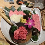 和牛 まつした - ３種。特選サーロイン、マルシン、カイノミ