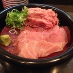 まぐろだけボーノ　白川 - 三色丼 赤身・とろ・葱とろ