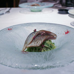 クッチーナ イタリアーナ ガッルーラ - 2015年9月再訪：軽く燻した「 北海道産新秋刀魚 」と梨 大葉を練りこんだ冷製タリオーニ すだちの香り☆