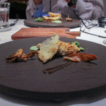 クッチーナ イタリアーナ ガッルーラ - 2015年9月再訪：郡上産「 天然鮎 」の揚げ炙りサラダ 茶豆のピューレとうるかのサルサ☆