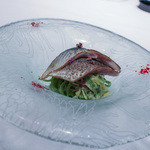 クッチーナ イタリアーナ ガッルーラ - 2015年9月再訪：軽く燻した「 北海道産新秋刀魚 」と梨 大葉を練りこんだ冷製タリオーニ すだちの香り☆