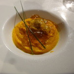 夢時庵 - 南瓜のムース、海栗とコンソメジュレ添え