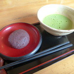 竹の子 - おつれさまのおはぎとお抹茶のセット