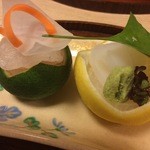 Kawabata - 造り：真鯛とアオリイカ