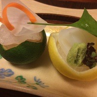 川端 - 造り：真鯛とアオリイカ