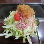 Okonomiyaki Dondon - 二色もんじゃ＋切いか＋明太子のトッピング