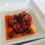 海鮮名菜　香宮 - 肉よりもこの辣油とパクチー、山椒の組み合わせが神。後にも先にもこれ以上の辣油はないかも。