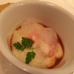 リゴレッティーノ - ねこやさんの白海老  梶並さんところの野菜を組み合わせたスープ  とてもうまい！！