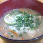 レストラン とり天職人 - ・チキン南蛮定食 味噌汁的な味噌煮的なにゅうめん仕様