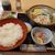 道の駅　かわうその里すさき - 料理写真:鍋焼きラーメン・チリメン丼セット１１２０円