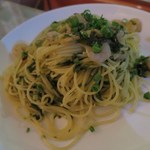 B級酒場まっちゃげ - 小海老のパスタ（5時間飲み放題）_2015/08