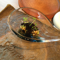 エマーブル - 2015年9月　amuse
                キヌア、パウダー状のブラックオリーブ、鮑
