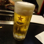 焼肉もとやま - まずはビアーで乾杯！