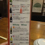 CHAMIROCK CHICKEN SHOP - 2015年9月訪問時ワインメニュー1