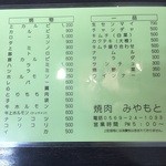 Miyamoto - メニュー貼っときます。