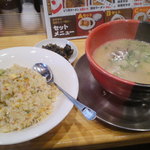 麺処　力 - 2015/8/4ハーフラーメン＆セットチャーハン