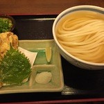 うどん 蔵十 - 「ひやかけ」天ぷら三種盛り