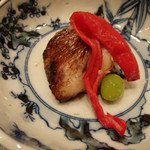 すず木 - ノドグロ幽庵焼き、万願寺唐辛子、銀杏