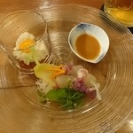 華いろ - マグロとトロロ&白味噌のお刺身