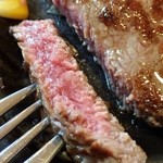 ステーキレストラン がんねん - 平成27年9月 平成27年9月 Lサーロインステーキ220g1,598円(税込)のカット