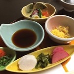 Matsuriya Yuzaemon - 飯坂温泉旅館で夕食。まずは先付けから。 福島県飯坂温泉