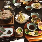 Matsuriya Yuzaemon - 旅館夕食。福島県飯坂温泉