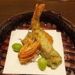 銀座 吉本 - 車海老の天ぷら
