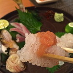 たらく うめ銀 - 梅肉を付けて頂きます