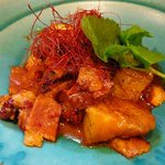 いわい - 茄子とベーコンのピリカラ炒め