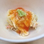 鮨十 - 毛ガニの蟹内子和え。大変お上品な味わい。蟹の香りがとても良いです。