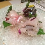 なにわ料理 有 - 鱧焼き霜、明石鯛、新さんま（2015,8,21）