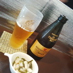 よねさん - サービスビールと付きだし