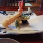 土合やぶ - 海老・ししとうの天ぷら