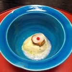 前菜：焼き無花果 かぼす味噌・ゆりね・梅肉・甘酒のゼリー